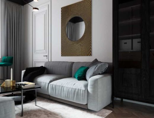 Фото 59 - Яркие зеленные акценты на сером диване могут придавать уникальный стиль интерьеру [2]
