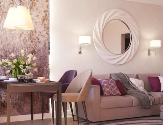 Фото 11 - Красивый дизайн гостиной с применением розовых акцентов [4]